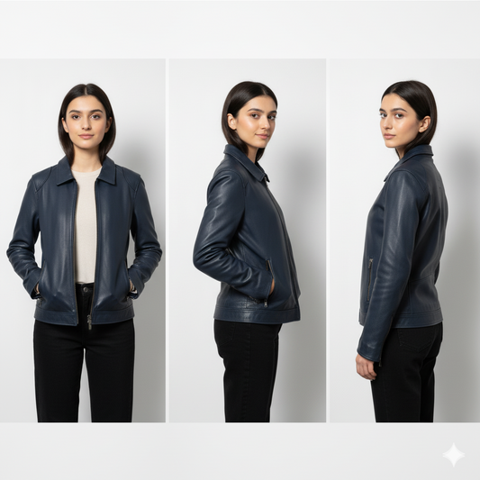 Soft Leather Zip Jacket