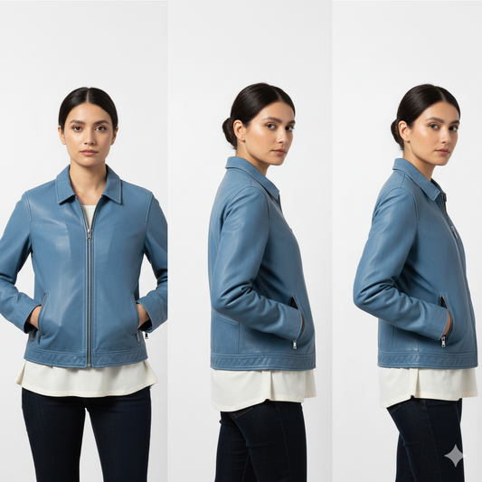 Soft Leather Zip Jacket