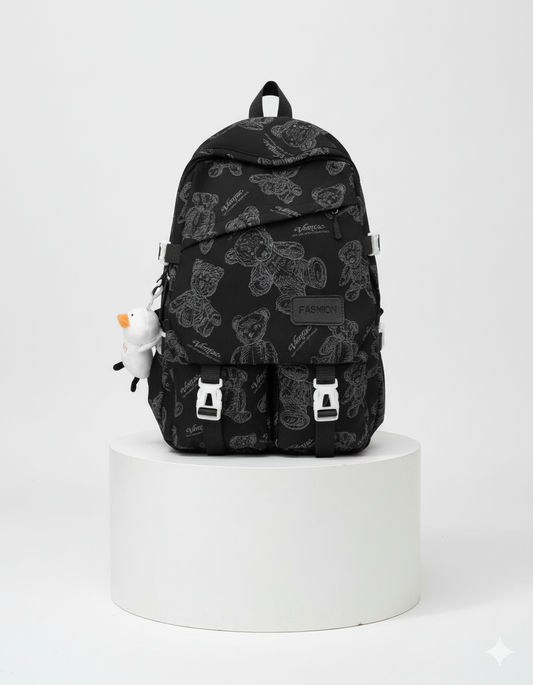 Teddy Print School Backpack