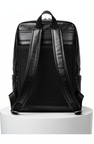 Black Leather Backpack