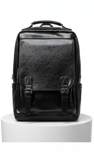Black Leather Backpack