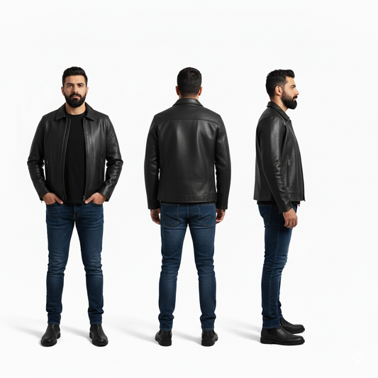 Men's Premium Leather Jacket - Durable & Stylish