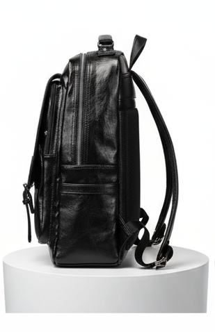 Black Leather Backpack